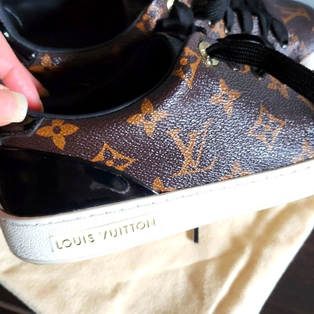 Louis Vuitton Black and Brown Monogram Sneakers - Picture 3 of 9
